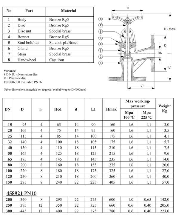 Globe Valve 458922 RG5