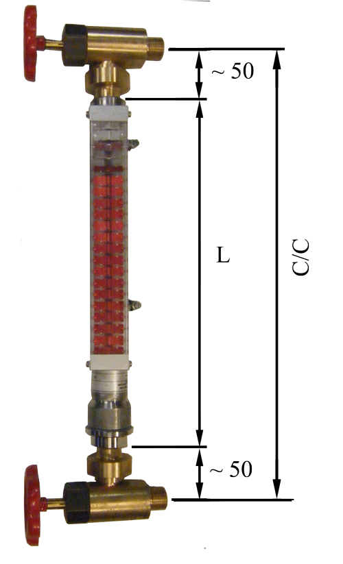 Level Indicator fig.3400 w/Closing Valves 
